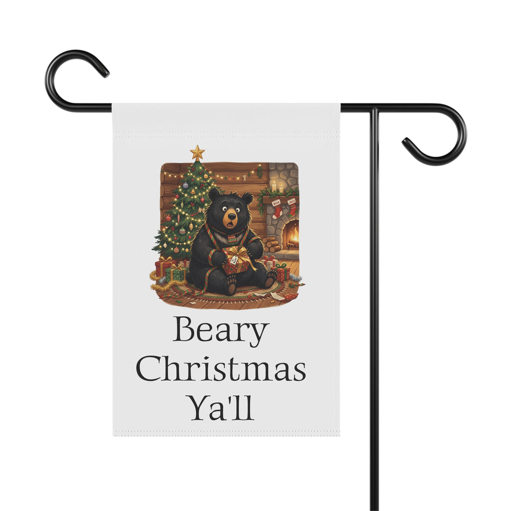 Beary Christmas Ya'll Garden Flag — Holiday Bear Christmas House Banner