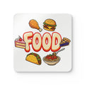 Food Icons Cork Coaster Set — Fun Restaurant Kitchen Drink Coasters
