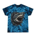 Blue Tie-Dye Shark T-Shirt — 3D Ripping Great White Graphic