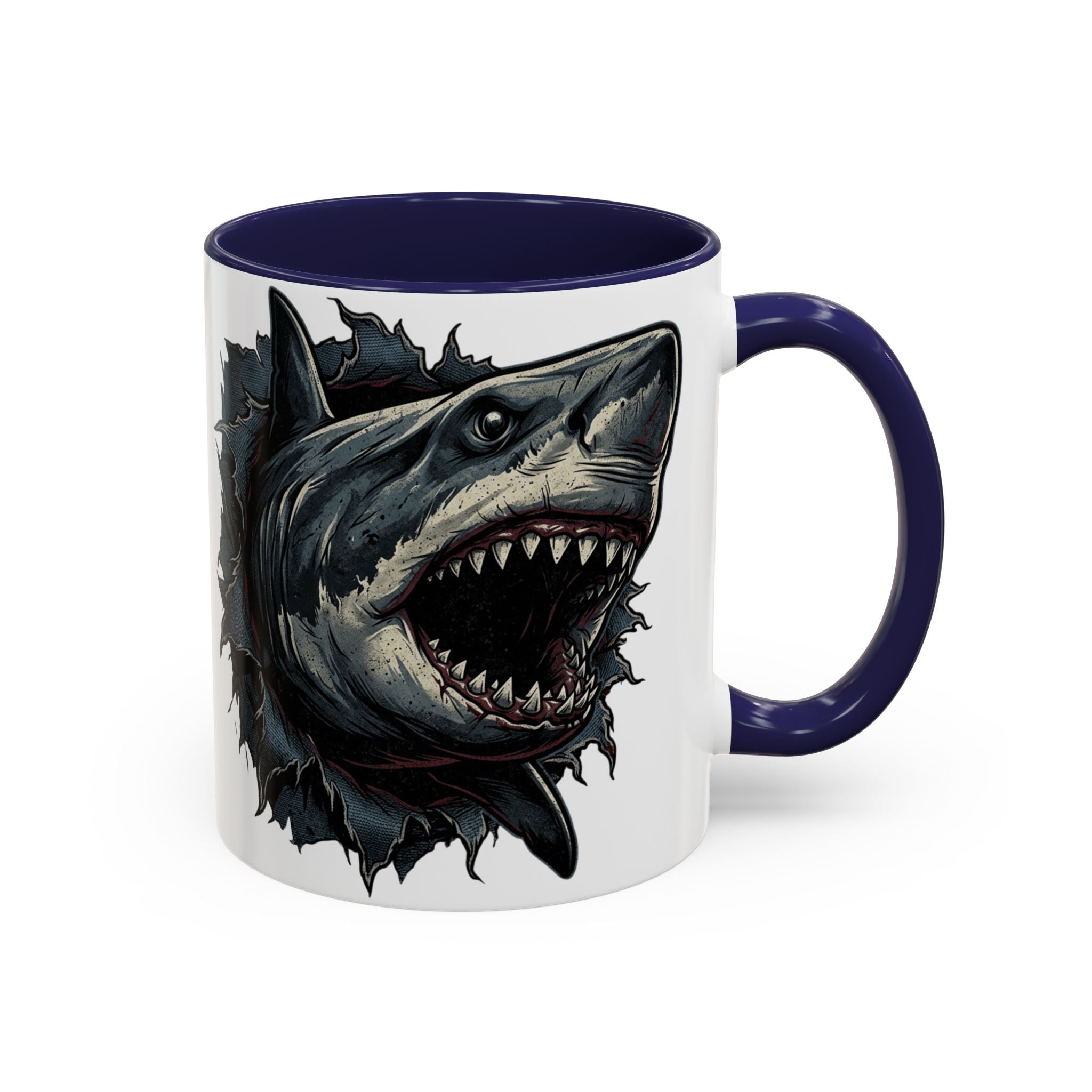 Great White Shark Illustration Mug | Accent Coffee Mug 11oz 15oz