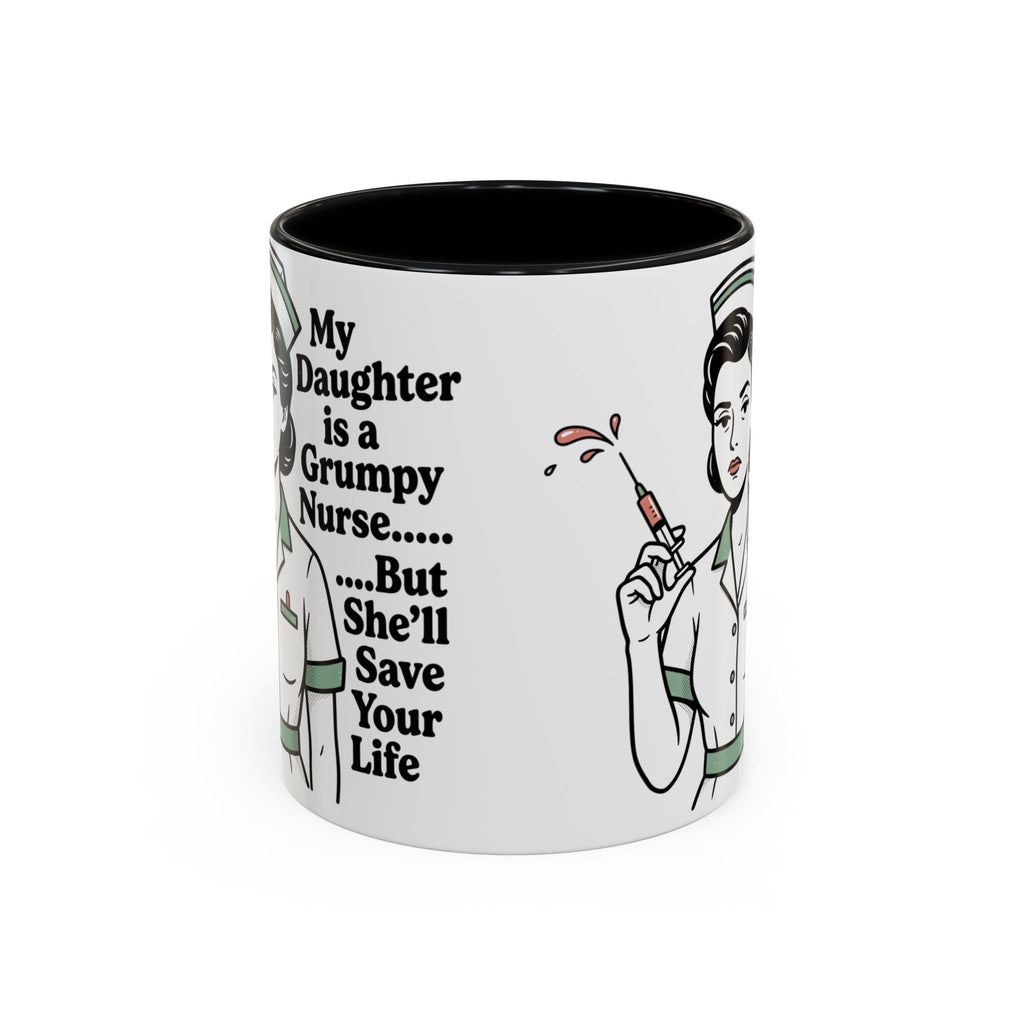 Grumpy Nurse Illustration Mug | Accent Coffee Mug 11oz 15oz