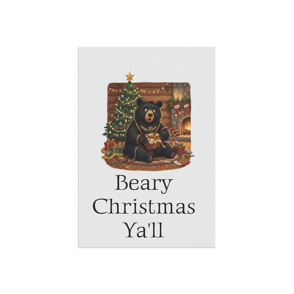 Beary Christmas Ya'll Garden Flag — Holiday Bear Christmas House Banner