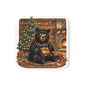 Christmas Bear Cork Coaster — Holiday Fireplace Gift