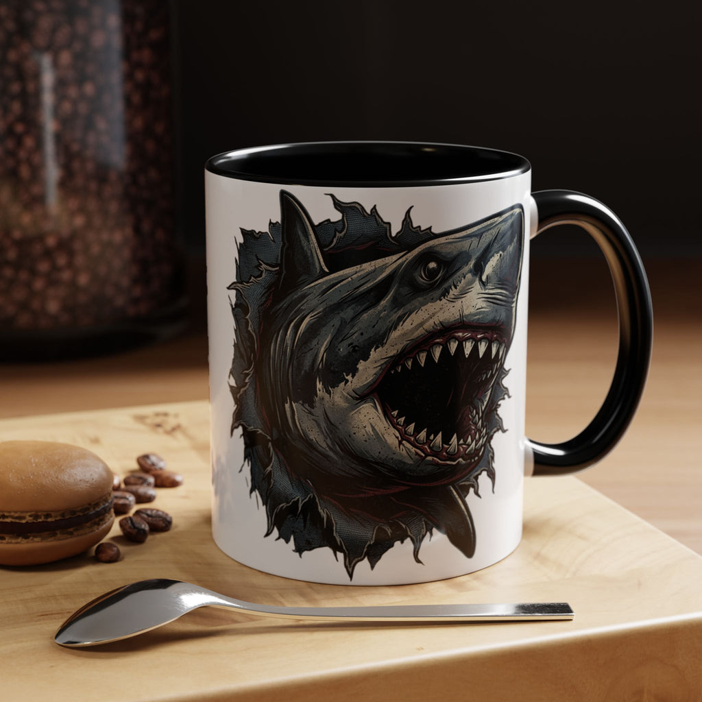 Great White Shark Illustration Mug | Accent Coffee Mug 11oz 15oz