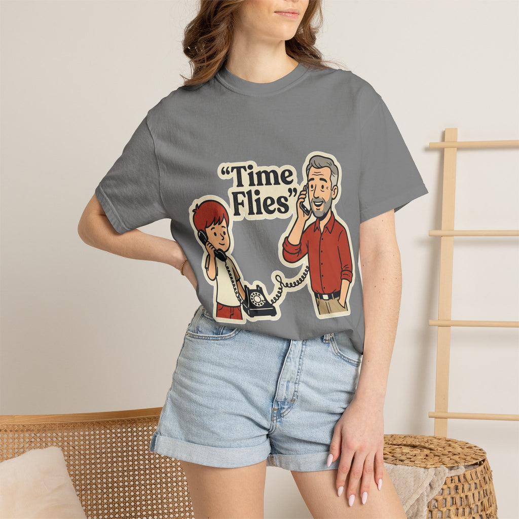 Retro Cartoon 'Time Flies' T-Shirt — 'Would You Go Back?' Graphic Tee