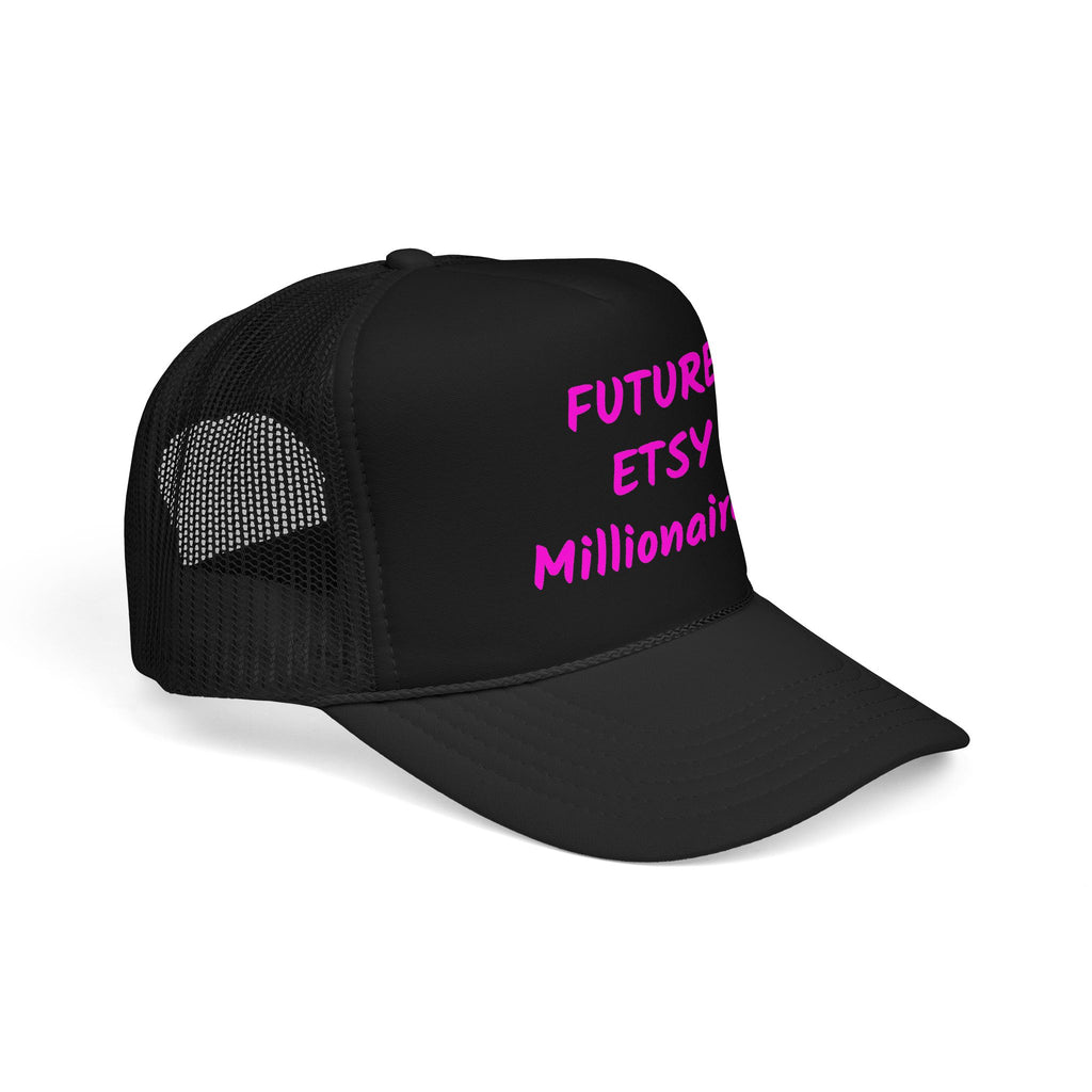 Future Etsy Millionaire Trucker Hat — Pink Motivational Foam Mesh Cap