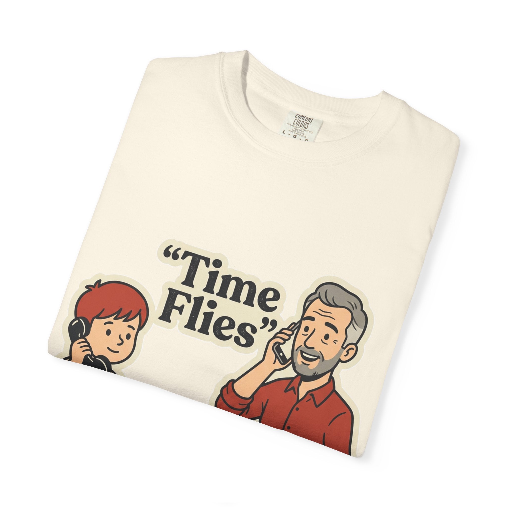 Retro Cartoon 'Time Flies' T-Shirt — 'Would You Go Back?' Graphic Tee