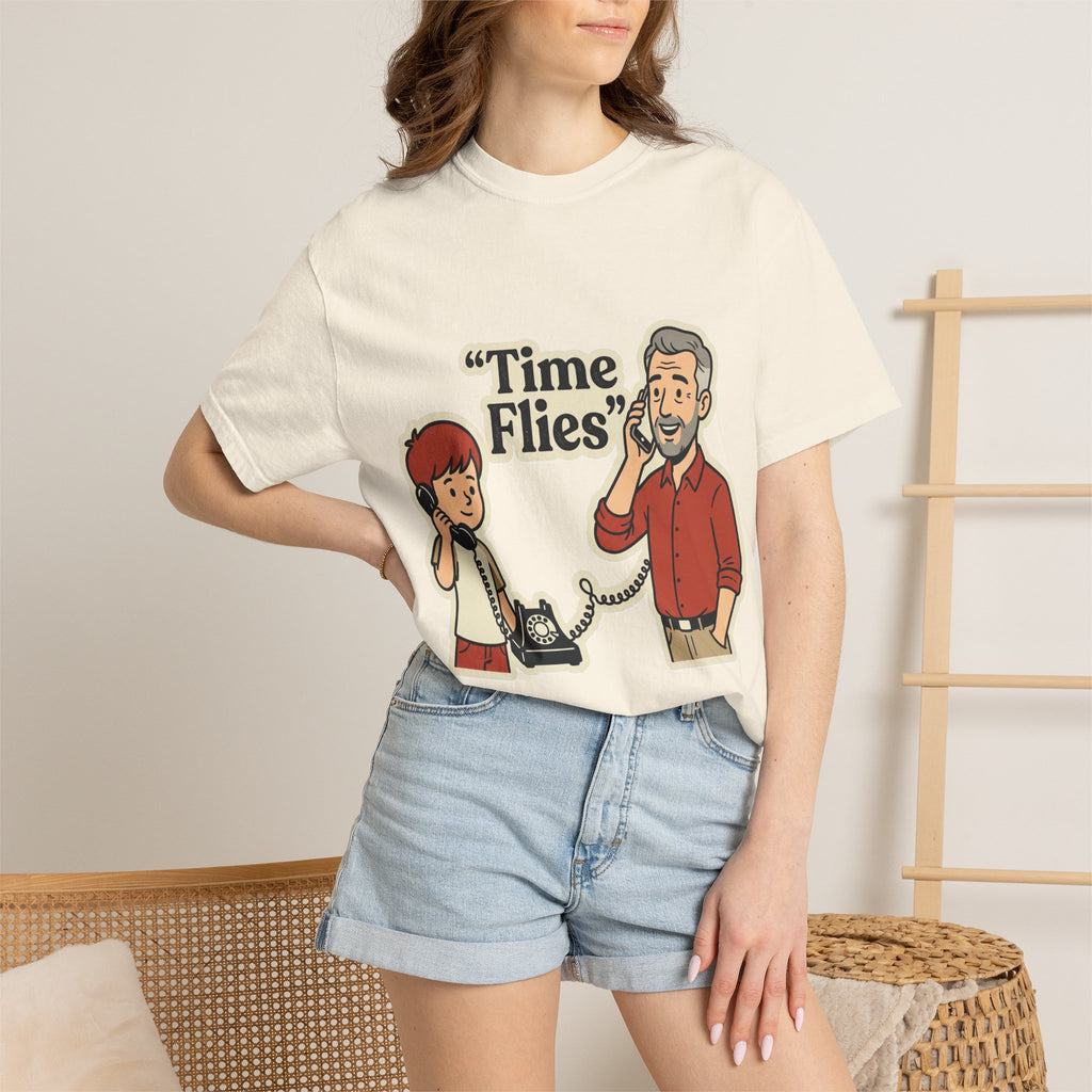 Retro Cartoon 'Time Flies' T-Shirt — 'Would You Go Back?' Graphic Tee