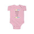 Infant Bodysuit – “Silly Mom, Grandma is Here for Me” Rainbow Heart Baby Onesie (Newborn Gift)