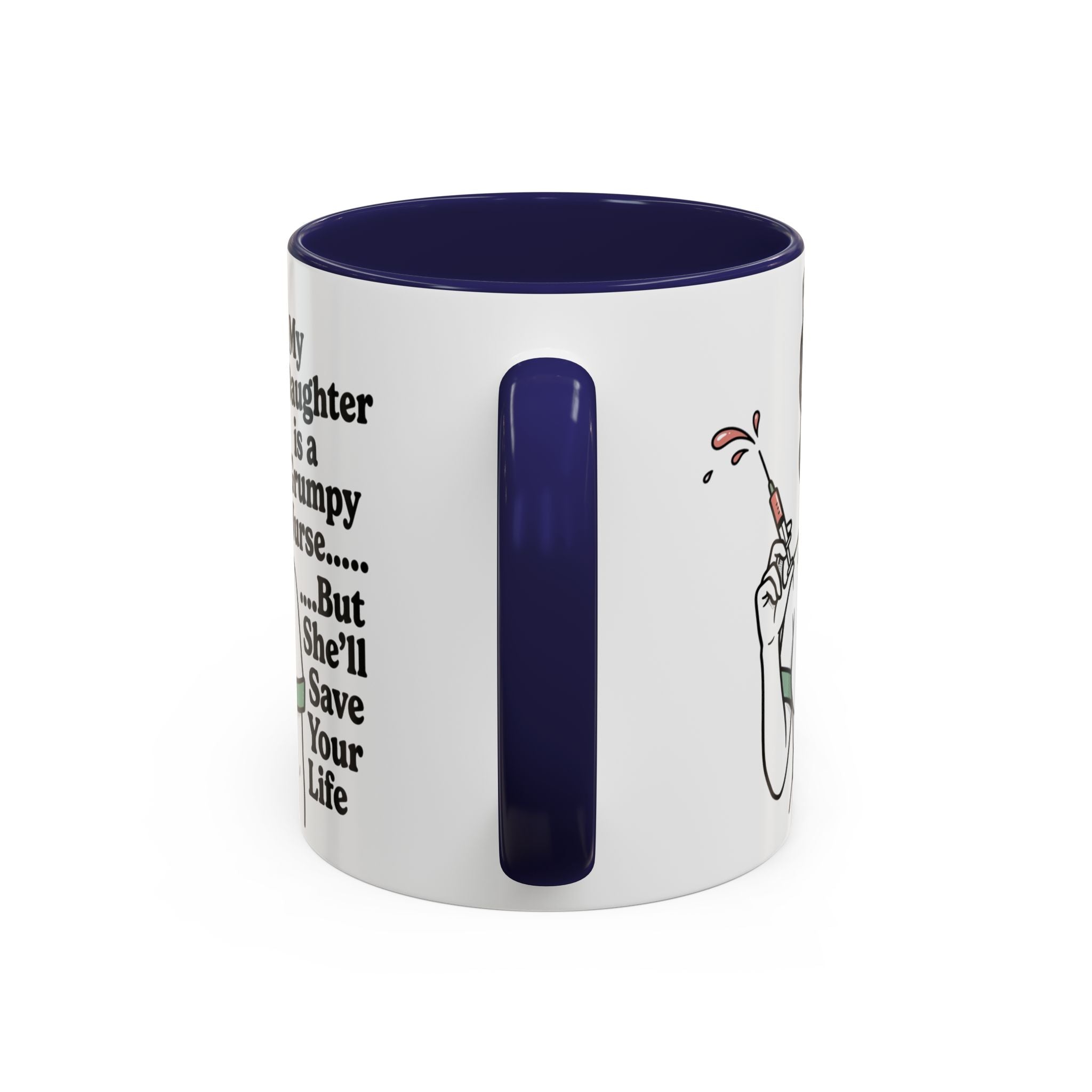 Grumpy Nurse Illustration Mug | Accent Coffee Mug 11oz 15oz