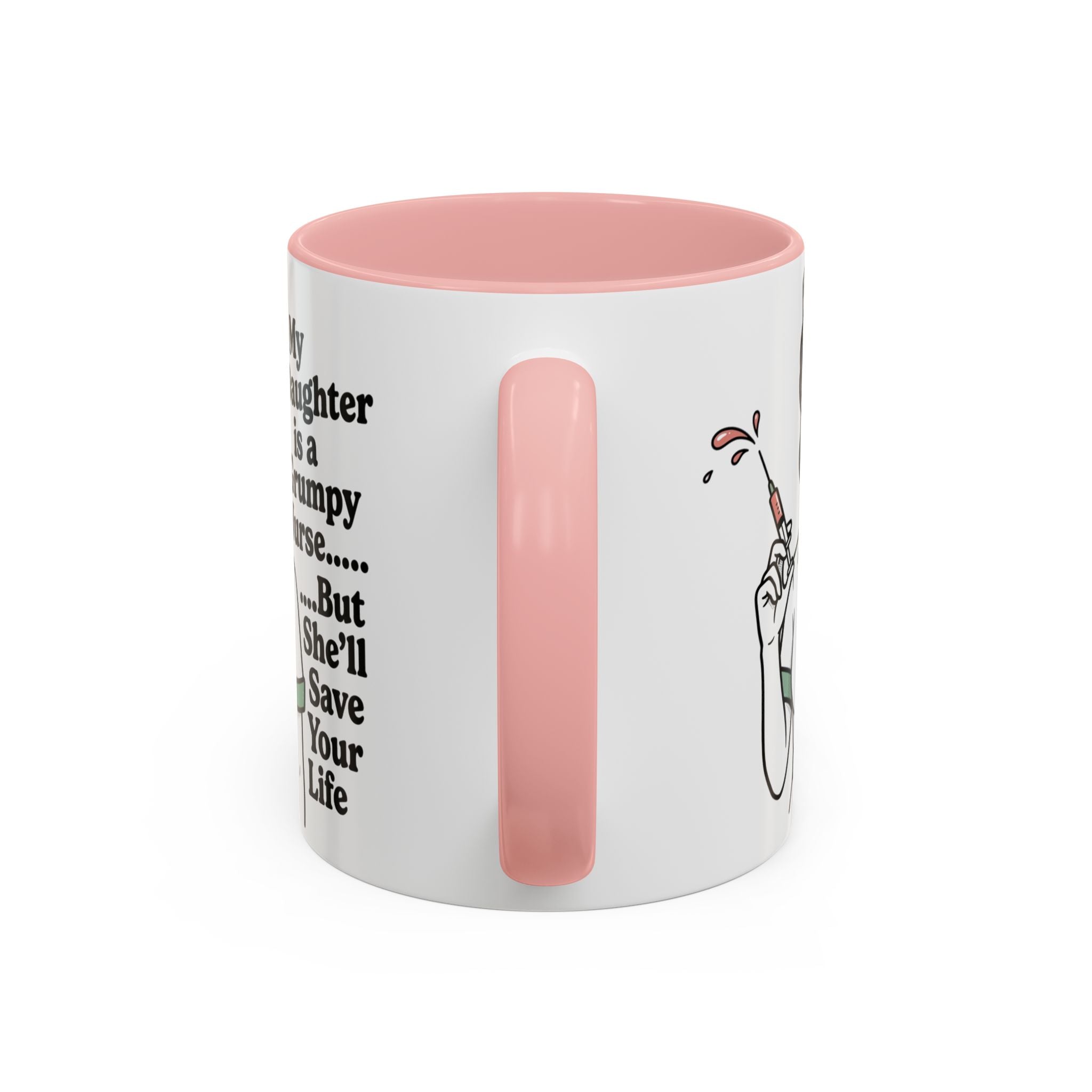 Grumpy Nurse Illustration Mug | Accent Coffee Mug 11oz 15oz