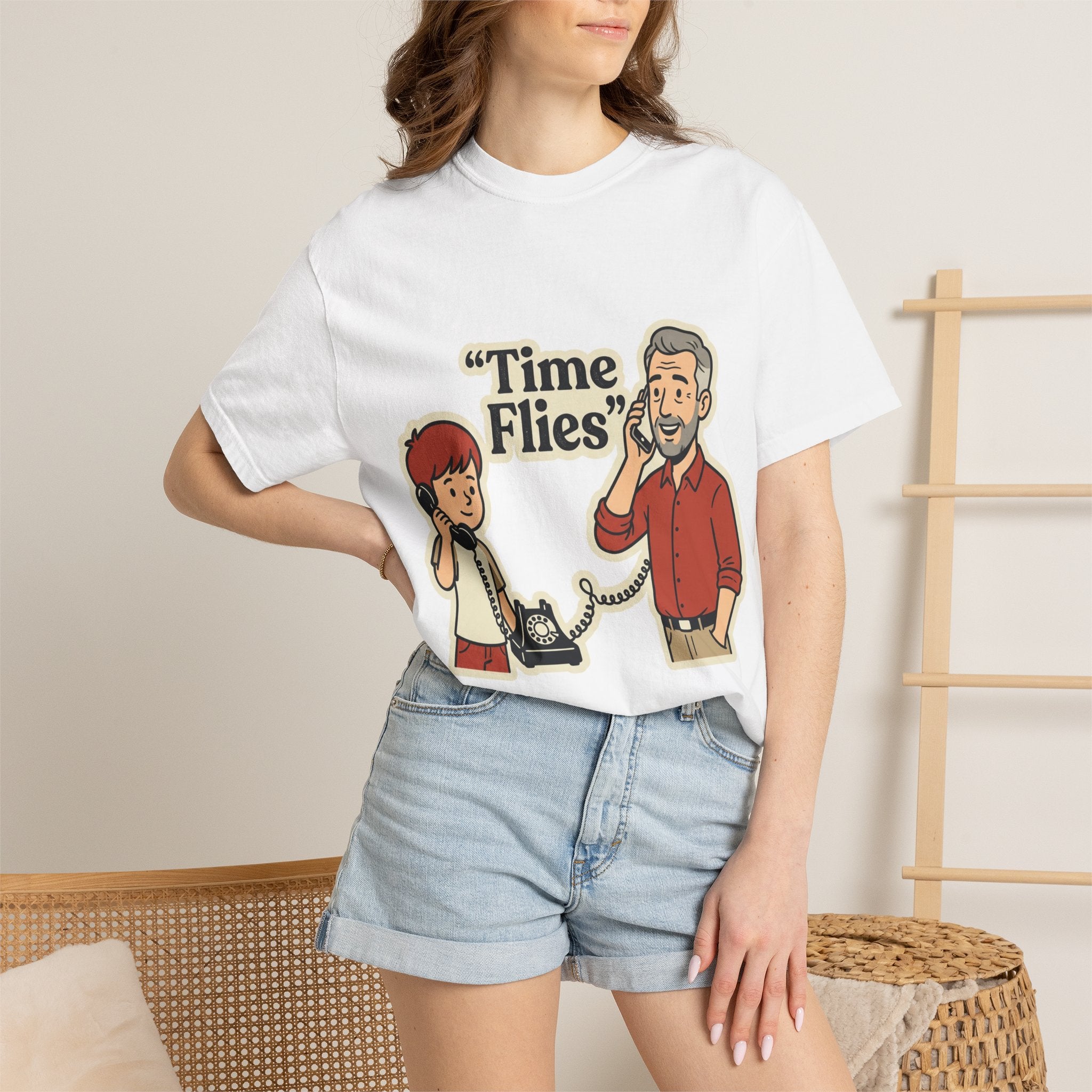 Retro Cartoon 'Time Flies' T-Shirt — 'Would You Go Back?' Graphic Tee