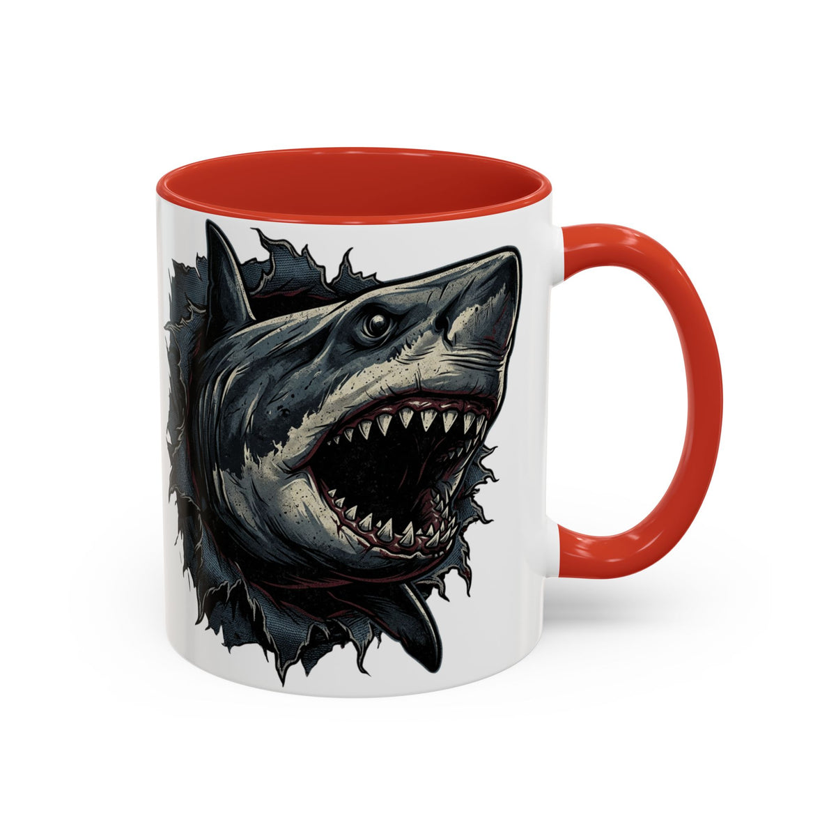 Great White Shark Illustration Mug | Accent Coffee Mug 11oz 15oz