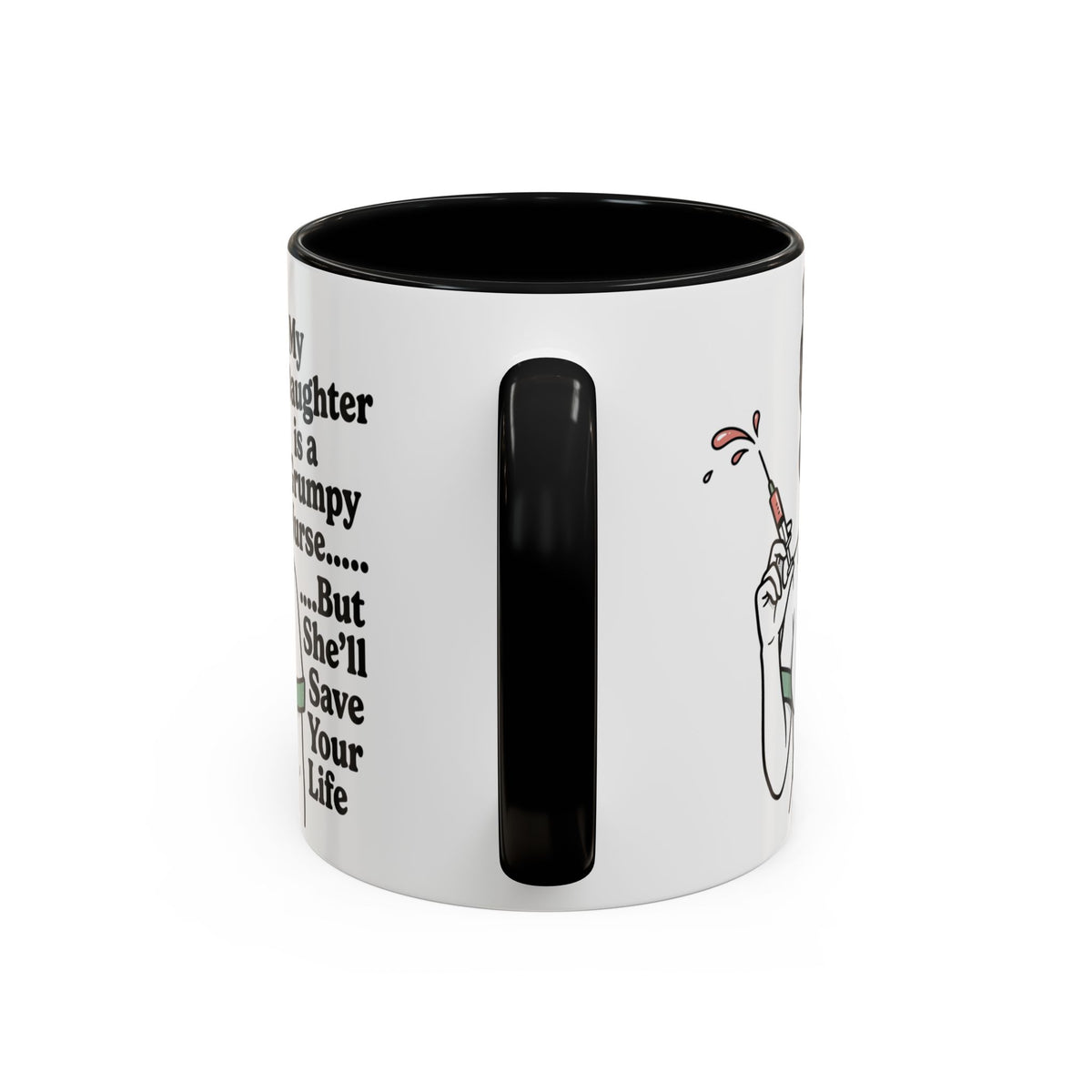 Grumpy Nurse Illustration Mug | Accent Coffee Mug 11oz 15oz