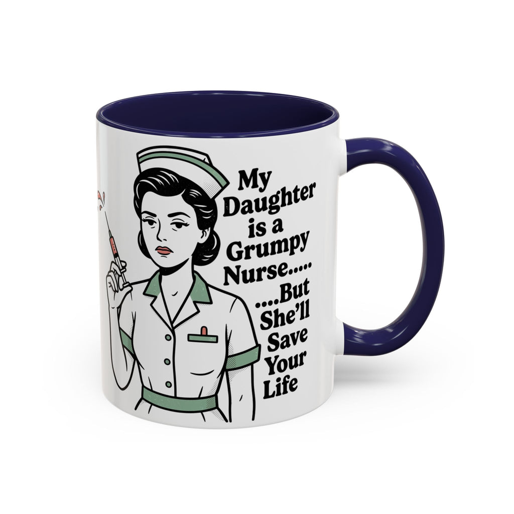 Grumpy Nurse Illustration Mug | Accent Coffee Mug 11oz 15oz