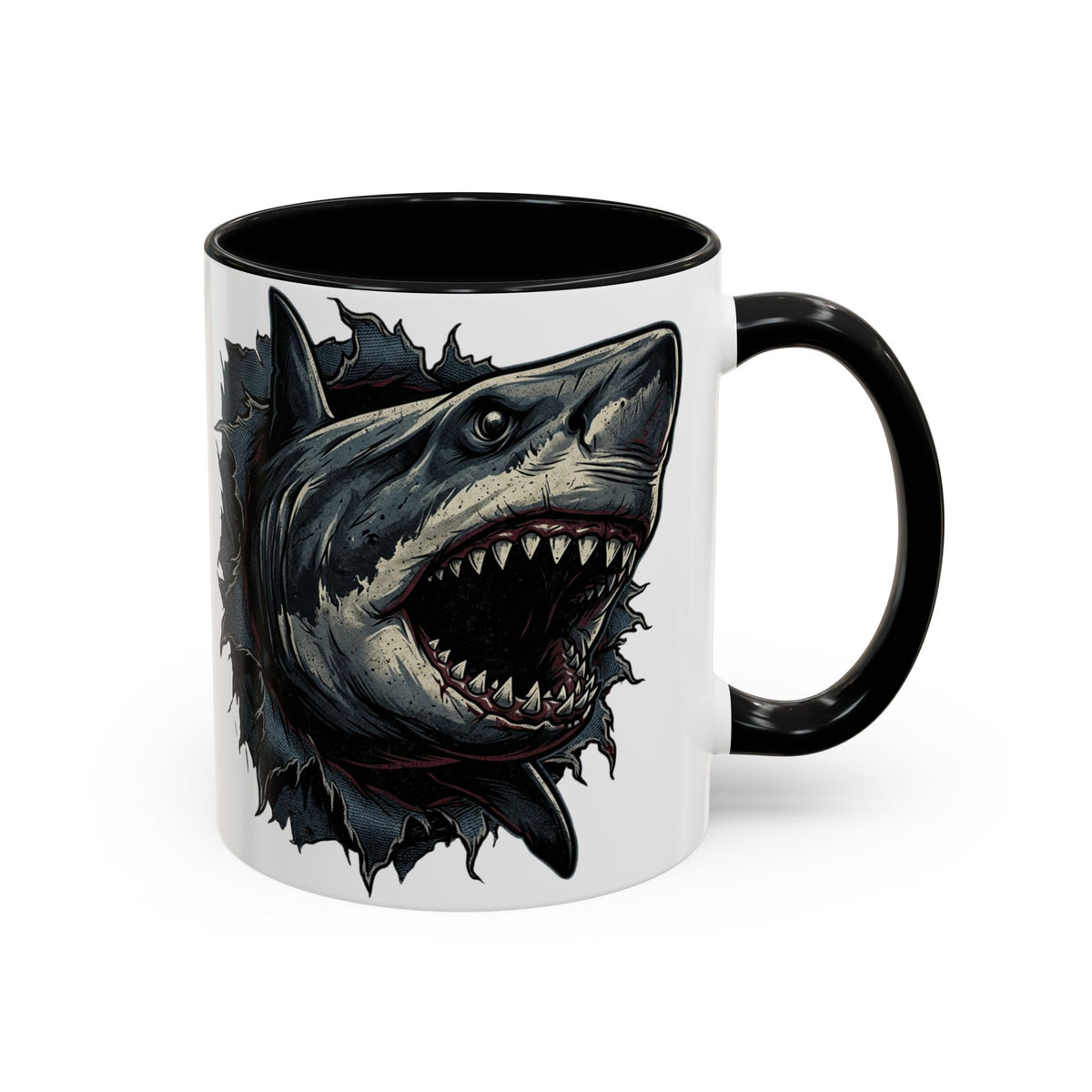 Great White Shark Illustration Mug | Accent Coffee Mug 11oz 15oz
