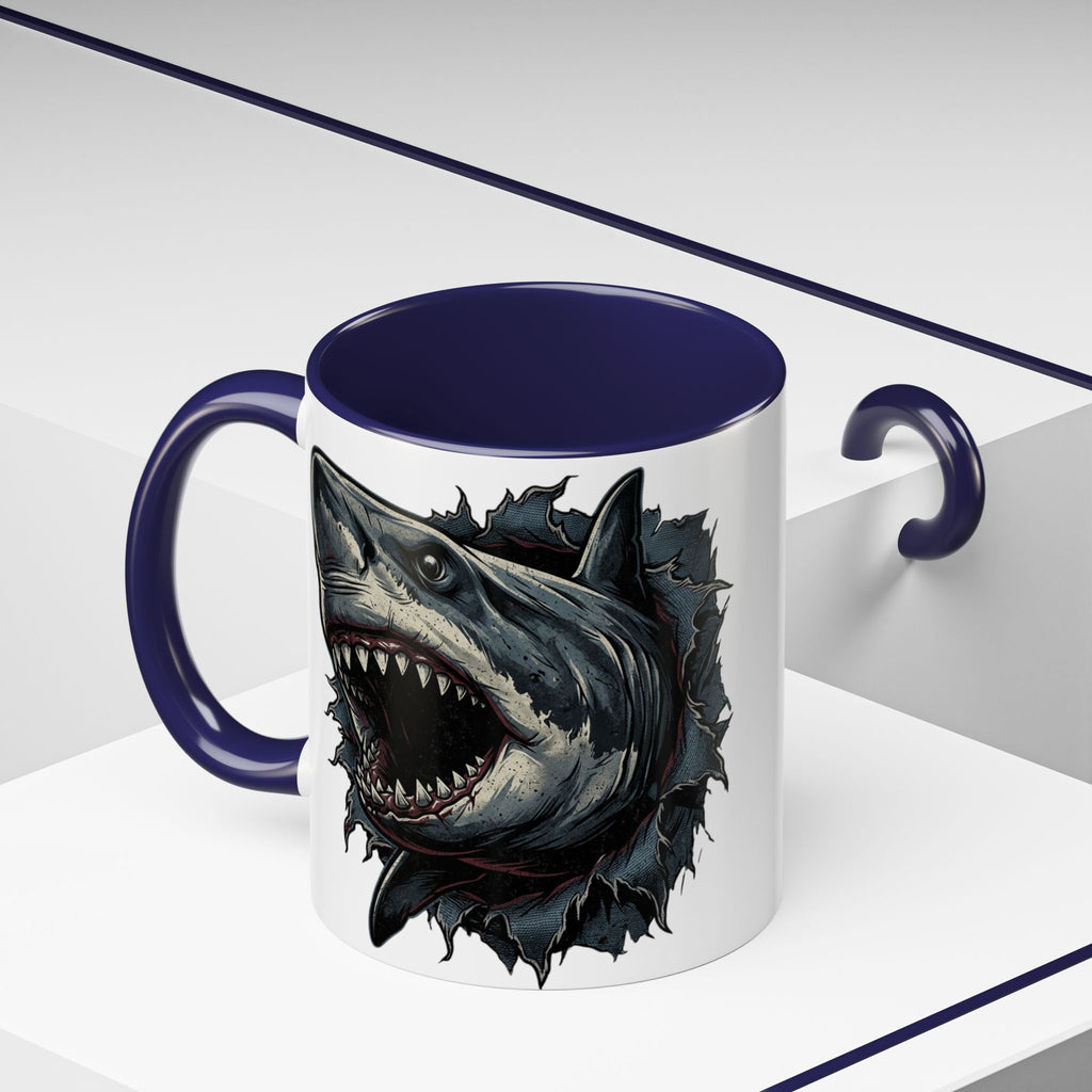 Great White Shark Illustration Mug | Accent Coffee Mug 11oz 15oz