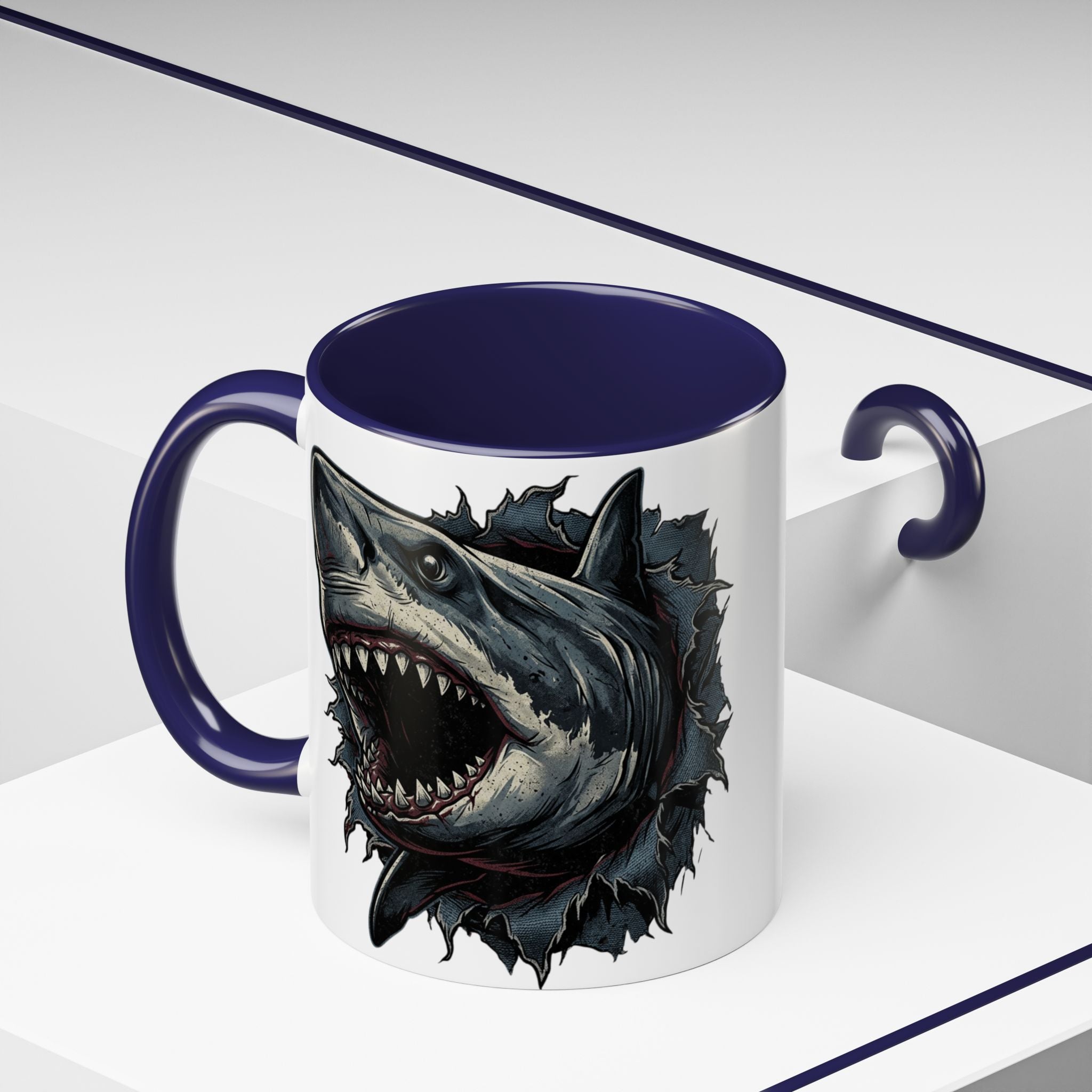 Great White Shark Illustration Mug | Accent Coffee Mug 11oz 15oz