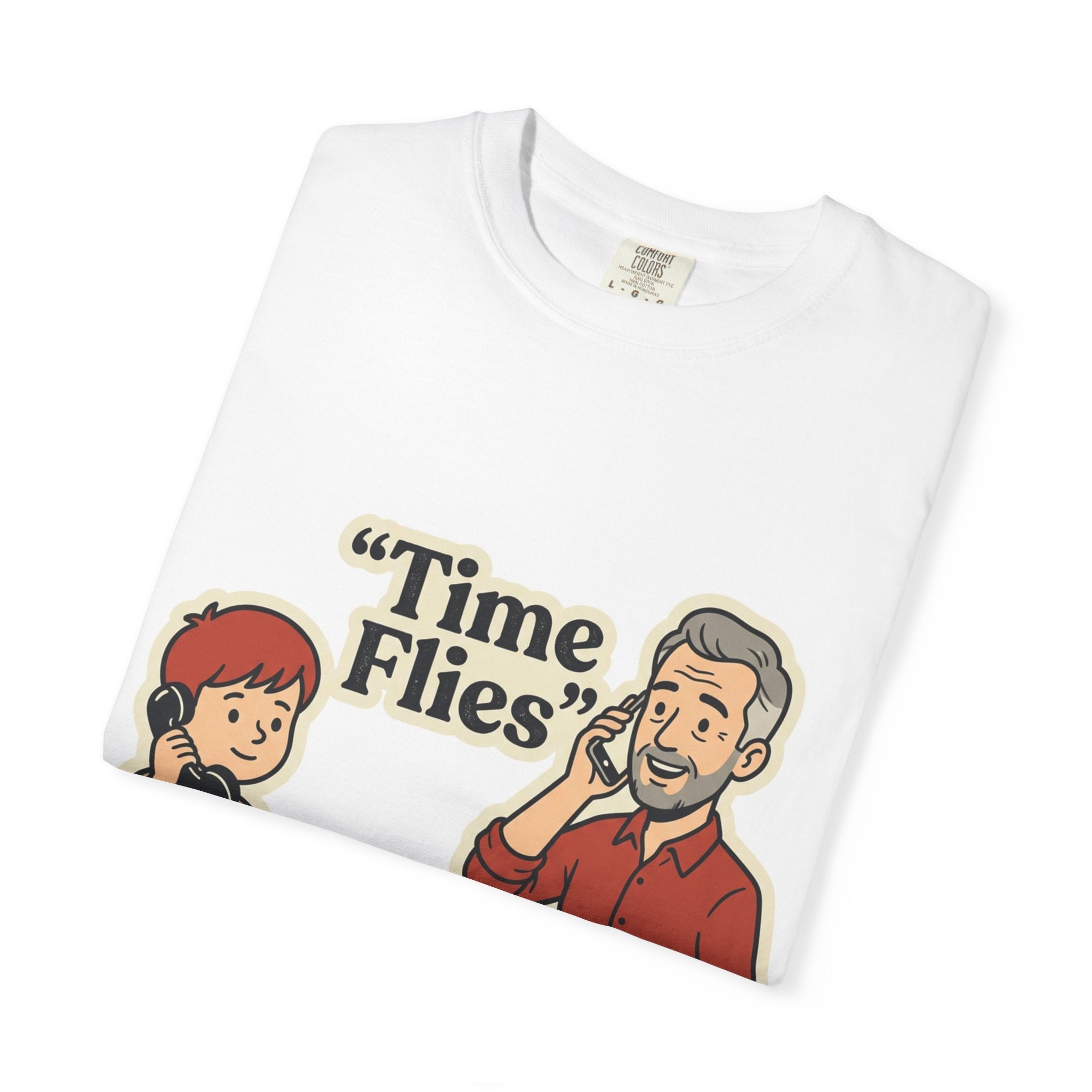 Retro Cartoon 'Time Flies' T-Shirt — 'Would You Go Back?' Graphic Tee