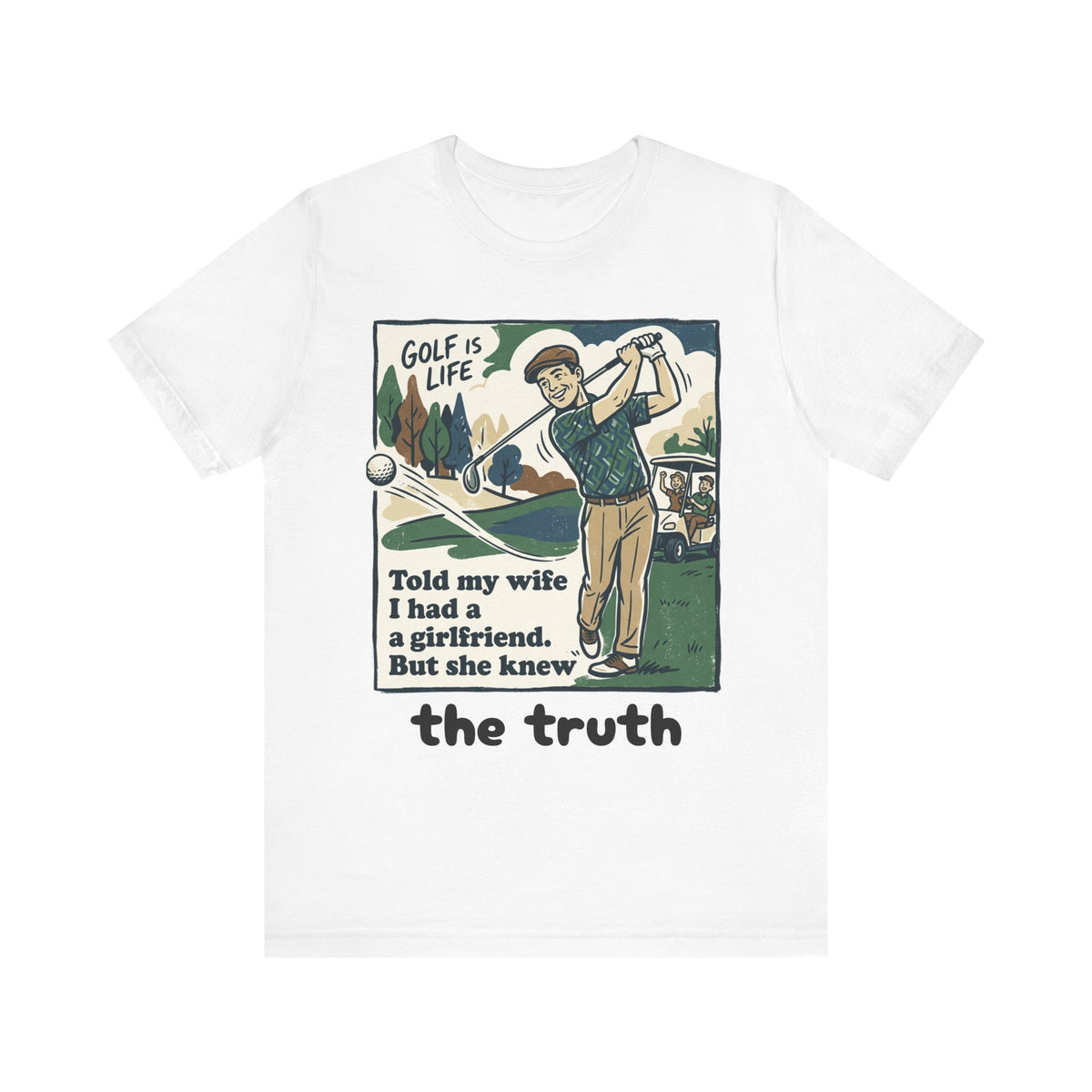 Golf Is Life vintage golfer illustration T-Shirt | humorous golf tee