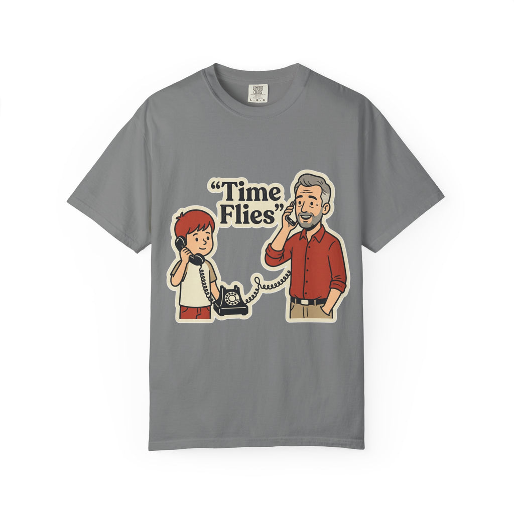 Retro Cartoon 'Time Flies' T-Shirt — 'Would You Go Back?' Graphic Tee
