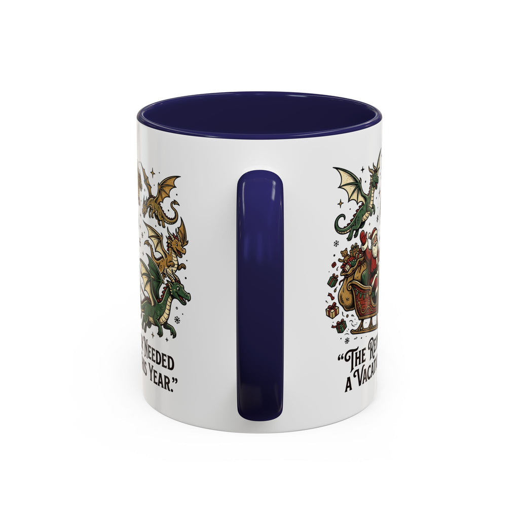 Santa Sleigh with Dragons Coffee Mug | Holiday Christmas Ceramic Mug