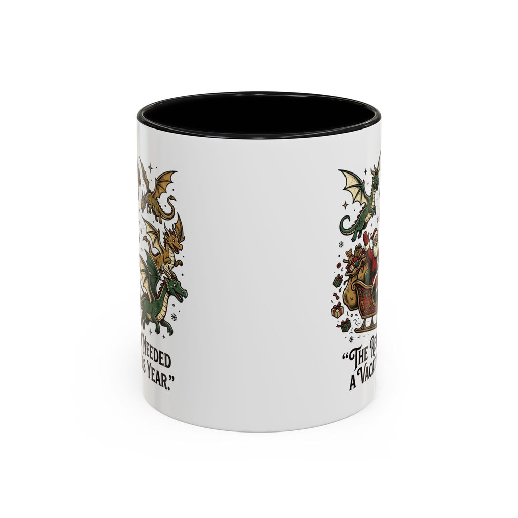 Santa Sleigh with Dragons Coffee Mug | Holiday Christmas Ceramic Mug
