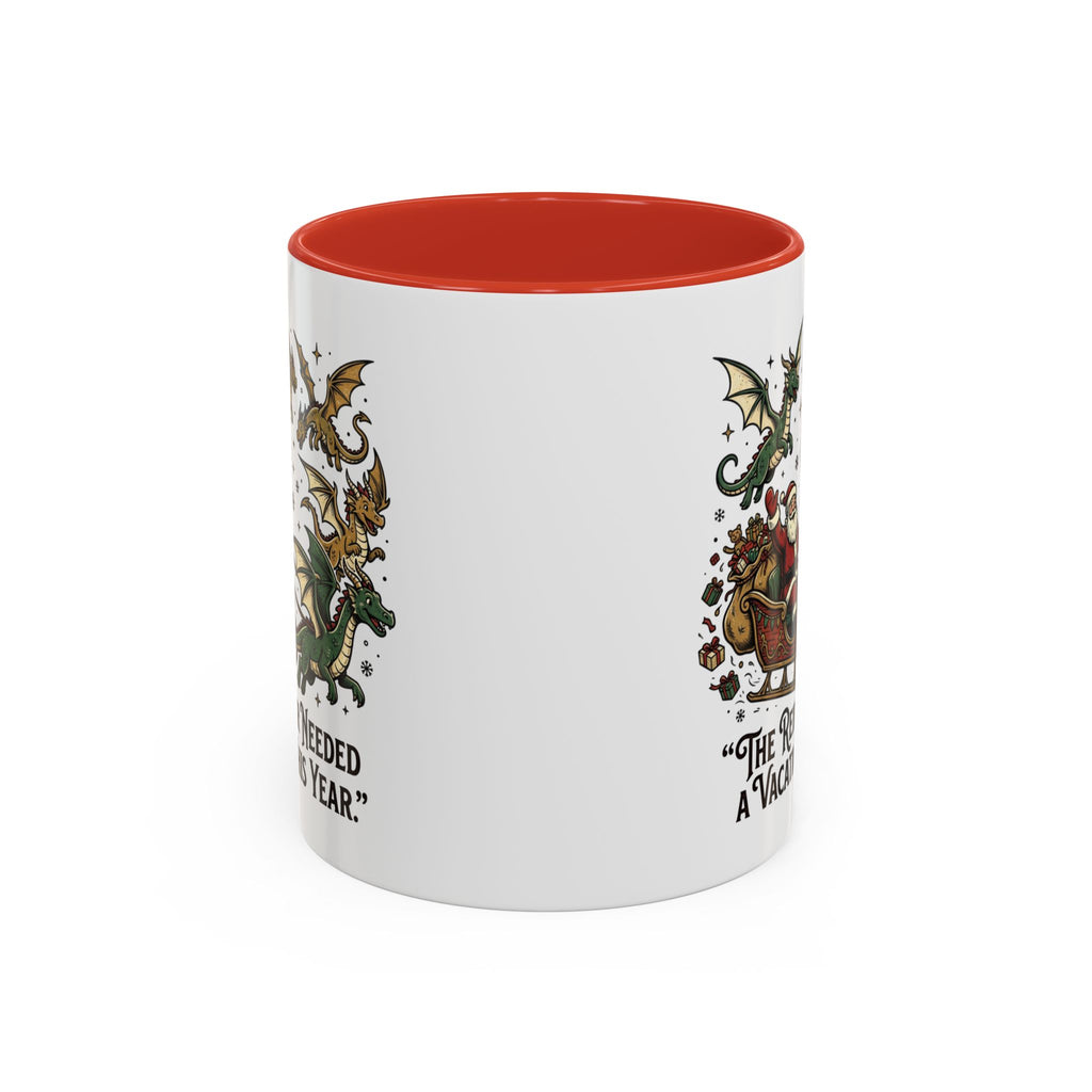 Santa Sleigh with Dragons Coffee Mug | Holiday Christmas Ceramic Mug