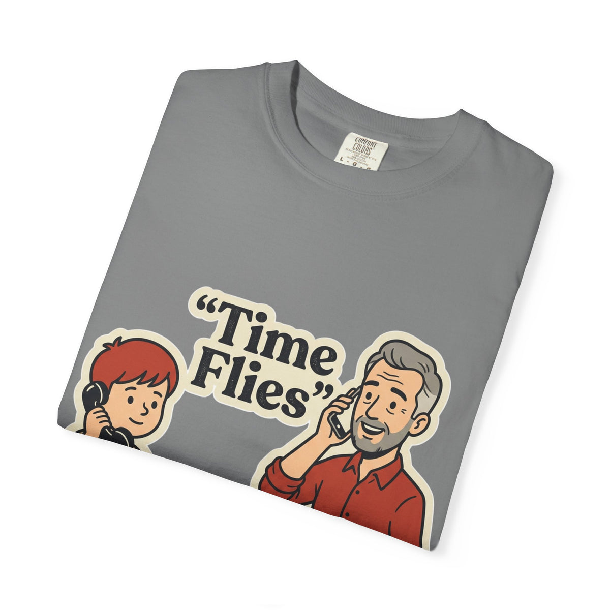 Retro Cartoon 'Time Flies' T-Shirt — 'Would You Go Back?' Graphic Tee