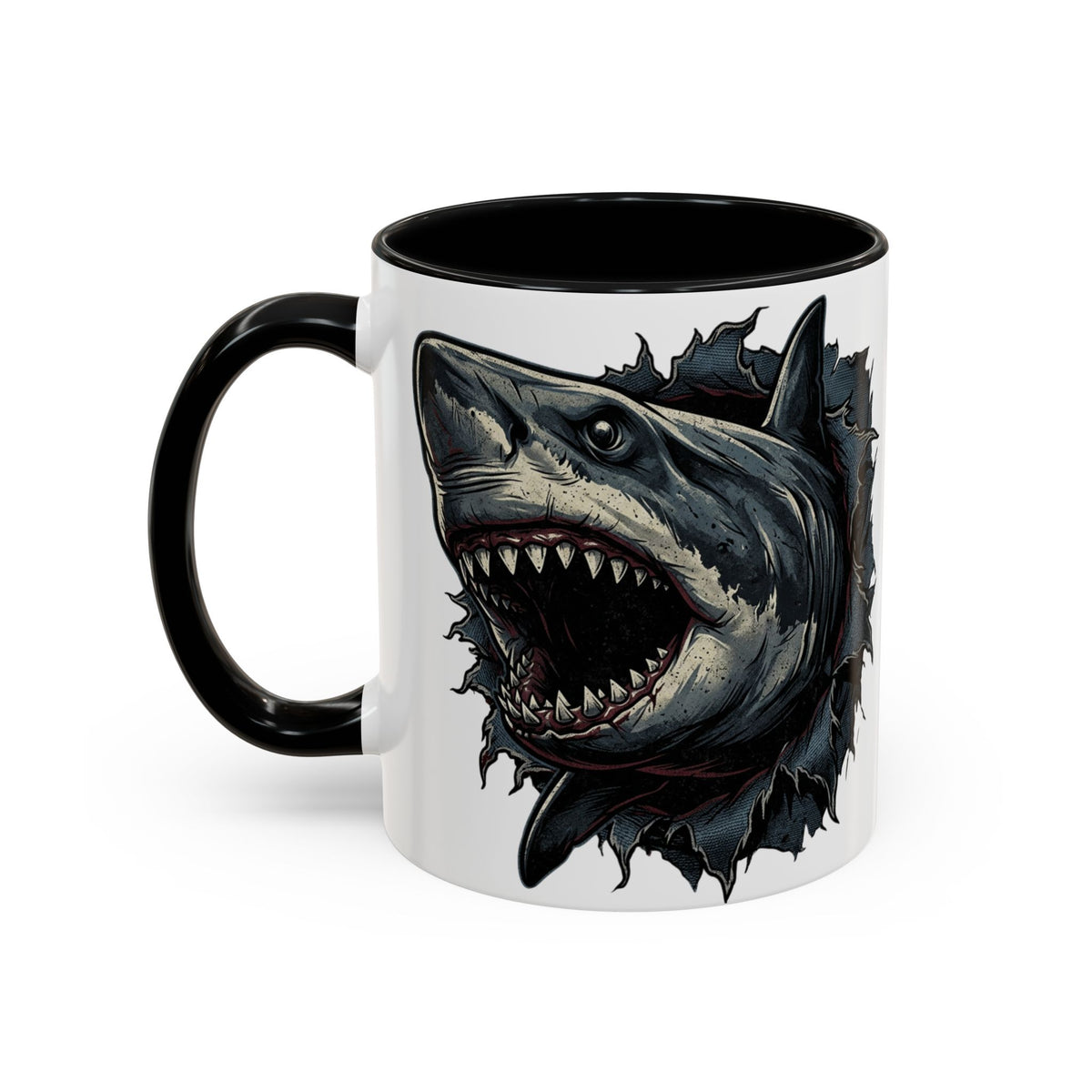 Great White Shark Illustration Mug | Accent Coffee Mug 11oz 15oz